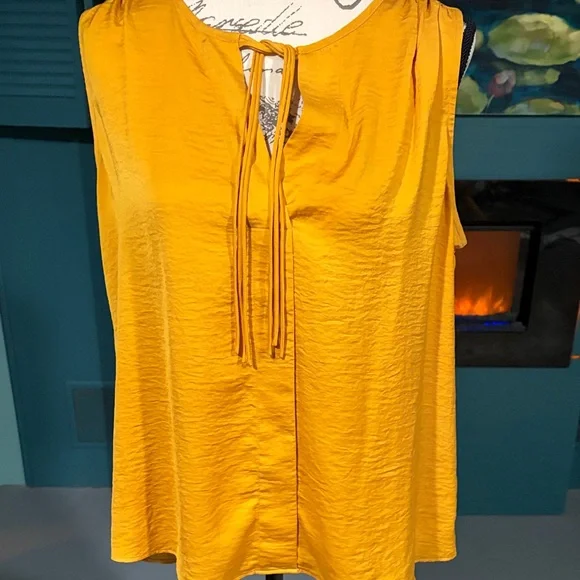 CAbi Mustard Yellow Sleeveless Blouse - Picture 2 of 6